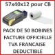 Pack de 50 Bobines papier thermique 57x40x12 pour TPE, CB - Longueur: ~18 mètres