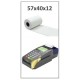 Pack de 50 Bobines papier thermique 57x40x12 pour TPE, CB - Longueur: ~18 mètres