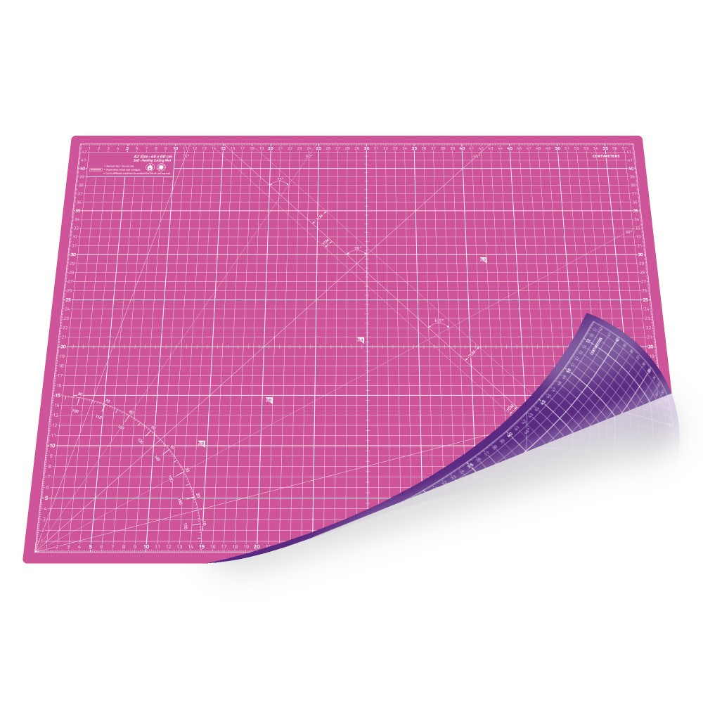 Tapis De Découpe Double Face En Plastique Antidérapant - Taille 30x22 Cm, Rose - Pour Travaux Manuels, Couture, Scrapbooking