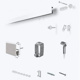 Cimaises - Kit complet de 3m de cimaise à fil Cliprail - BLANC